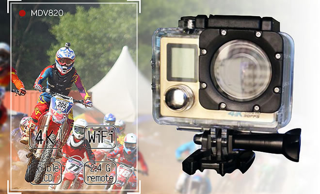 【2017】 4K超高清廣角鏡運動DV攝像機（MDV820）