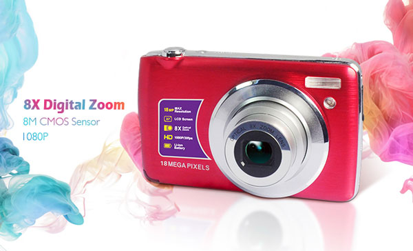 18M 1080P 8X光學(xué)變焦鏡頭數(shù)碼相機(jī)